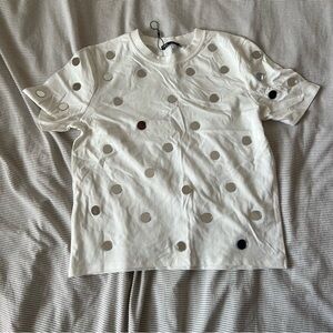 Zara Cream Tee with Circular Cut-Outs